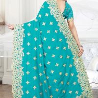 Georgette Gold Embroidery Saree