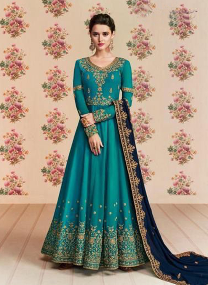 Fox Georgette with Embroidery and Diamond Stonework