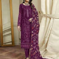 Standing Plum Fox Georgette with He