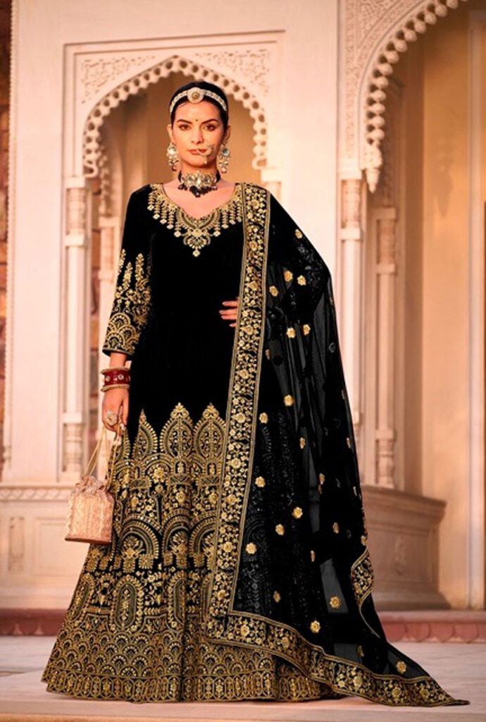Black-and-Gold-Velvet-9000-Heavy-Gold--Zari-Embroidered-Sequins-Work-Anarkali-Suit