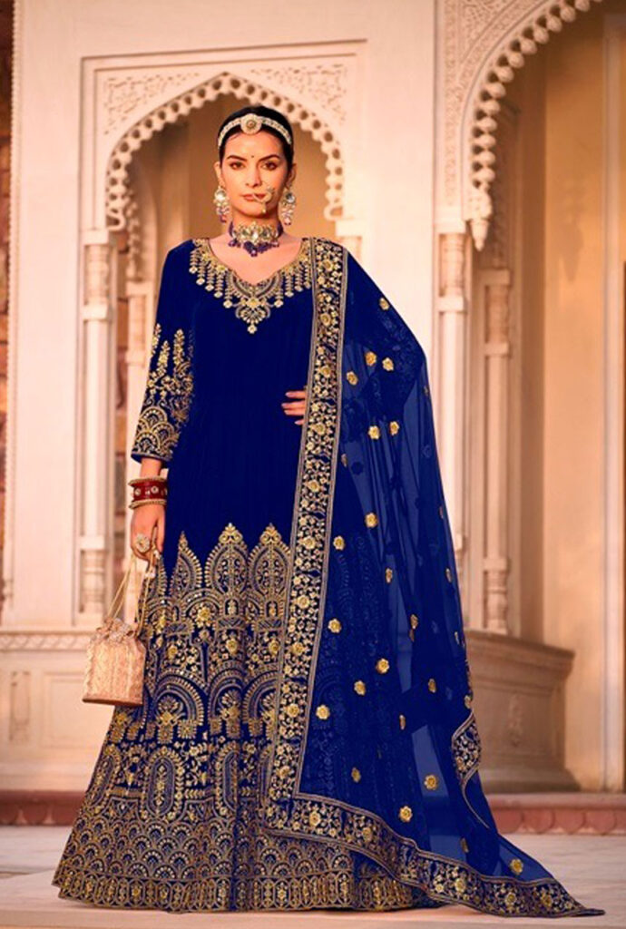 Blue-and-Gold-Velvet-9000-Heavy-Gold--Zari-Embroidered-Sequins-Work-Anarkali-Suit