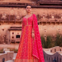 FINAL-Cerise-Pink-Real-Georgette-with-Gold-Zari-Embroidery-and---Stonework-Anarkali---Gown