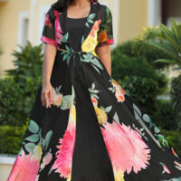 FINALFINAL-EDITED-Black-Faux-Georgette-with-Pink-Floral-Digital-Printed-Koti-Gown