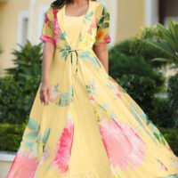 FINALFINAL-EDITED-YELLOW-Faux-Georgette-with-Pink-Floral-Digital-Printed-Koti-Gown