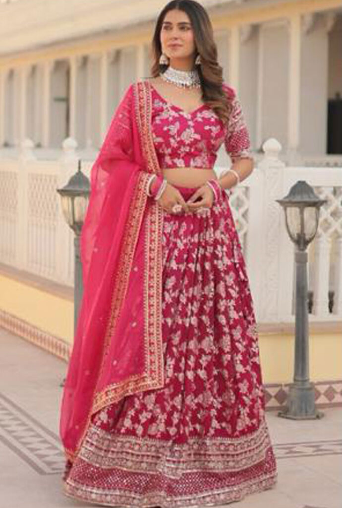 Pink-Dyable-Viscose-Jacquard-Gold-Embroidered-and-Sequins-Work-Lehenga-And-Choli---SM