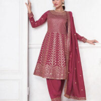 Rhubarb-Pink-Premium-Silk-with-Gold-Zari-Embroidery-Anarkali-Suit
