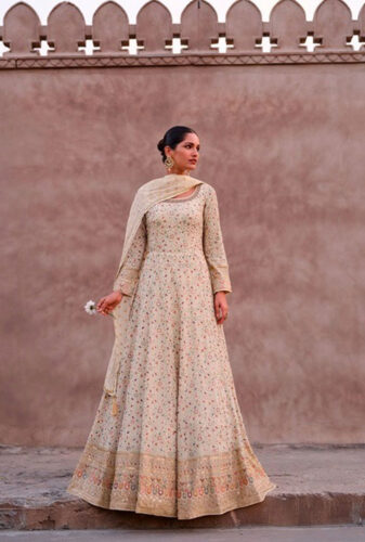 White-Real-Georgette-with-Gold-Zari-Embroidery-and-Stone-Work-Anarkali-Gown---SM